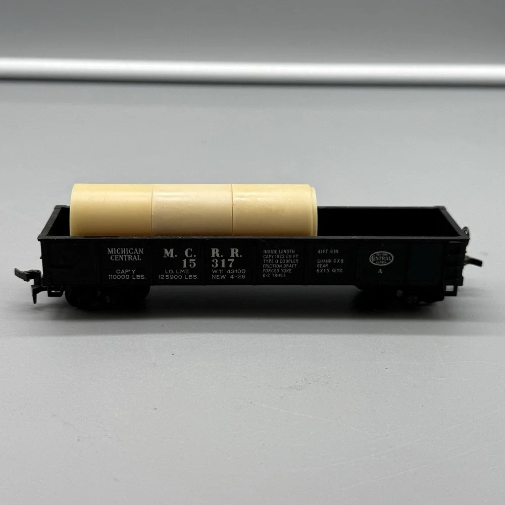 HO Scale Trains Rivarossi Michican Central Gondola #M.C.R.R. 15317 W/ 3 Tubes